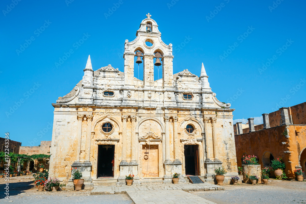 Arkadi Monastery situated at the southeast of Rethymnon, Crete, Greece