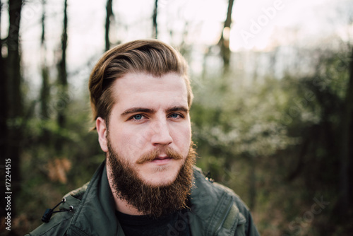 Portrait of stylish bearded man