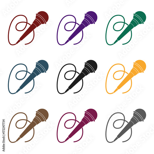 Microphone icon in black style isolated on white background. Event service symbol stock vector illustration.