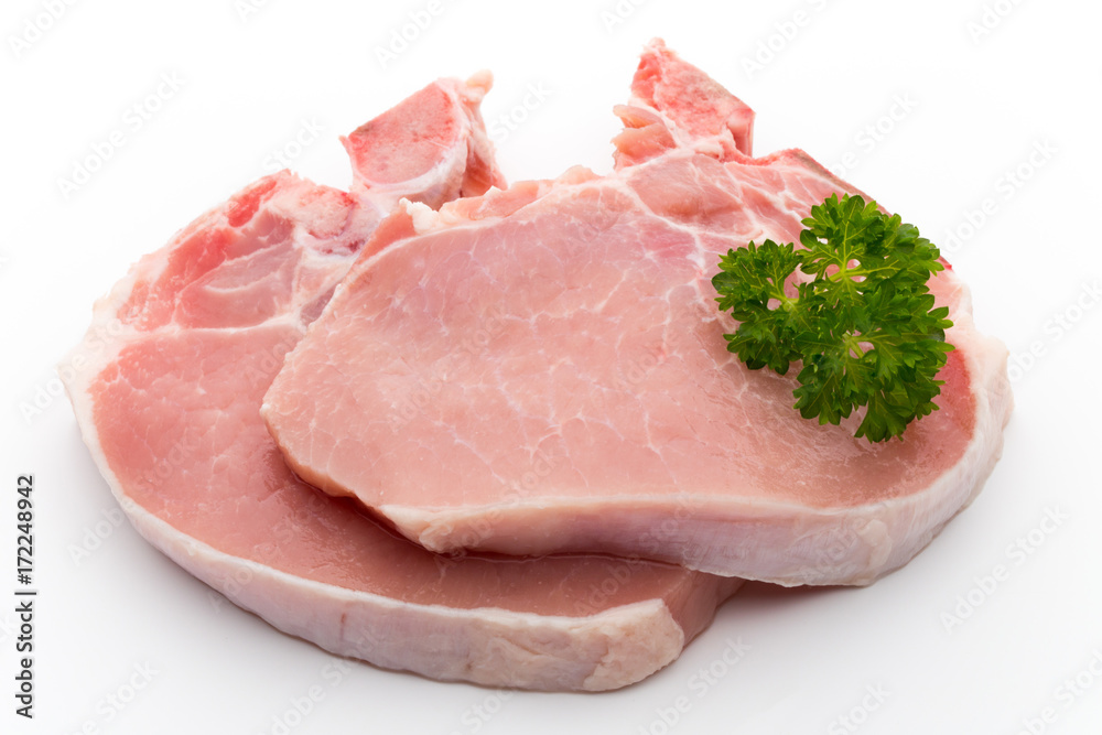 Fresh raw beef steak isolated on white background, top view. Fresh raw beef steak isolated on white background, top view.