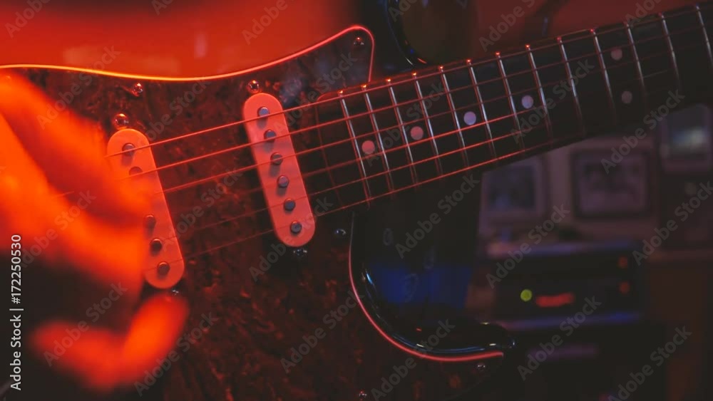 Sunburst Red Electric Guitar Close-up