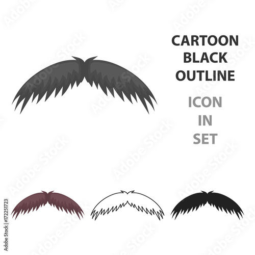 Man's mustache icon in cartoon style isolated on white background. Beard symbol stock vector illustration.