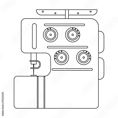 Electric sewing machine, overlock. Sewing and equipment single icon in outline style vector symbol stock illustration web.