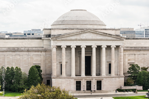 Aerial view of National Archives museum building  Washington DC, USA photo