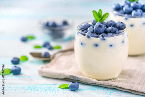 organic yogurt with blueberries