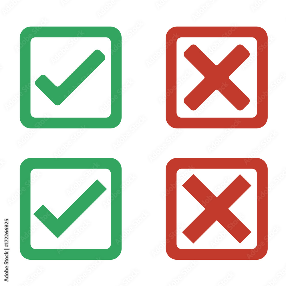 Check Marks icon set - simple flat design isolated on white background, vector Check Marks icon set - simple flat design isolated on white background, vector