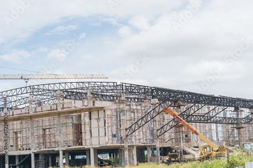 Construction site with crane and building © santol0305