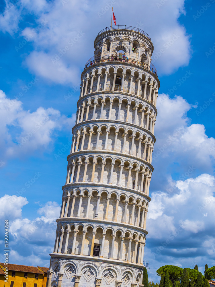 The famous tower of Pisa - important landmark in Tuscany