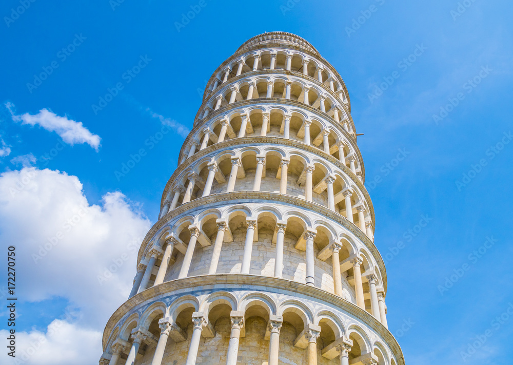 The Leaning Tower of Pisa on a sunny day