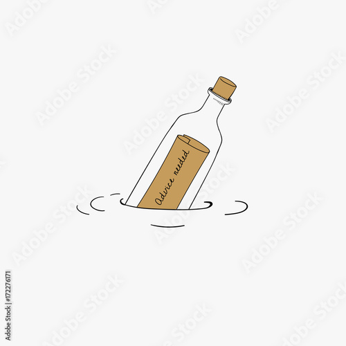 Vector of message bottle