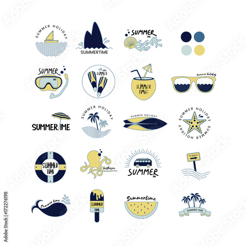 Vector of summer icons set
