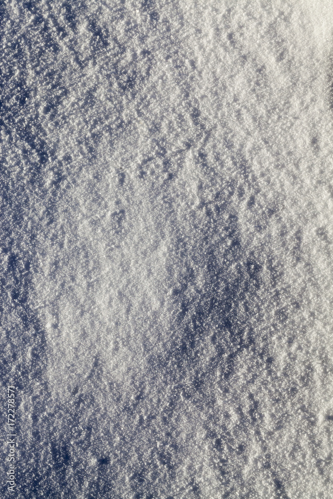 land covered with snow close-up