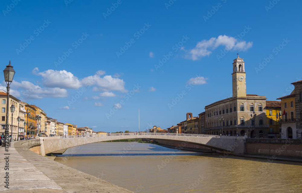 River Arno in the city of Pisa on a wonderful day