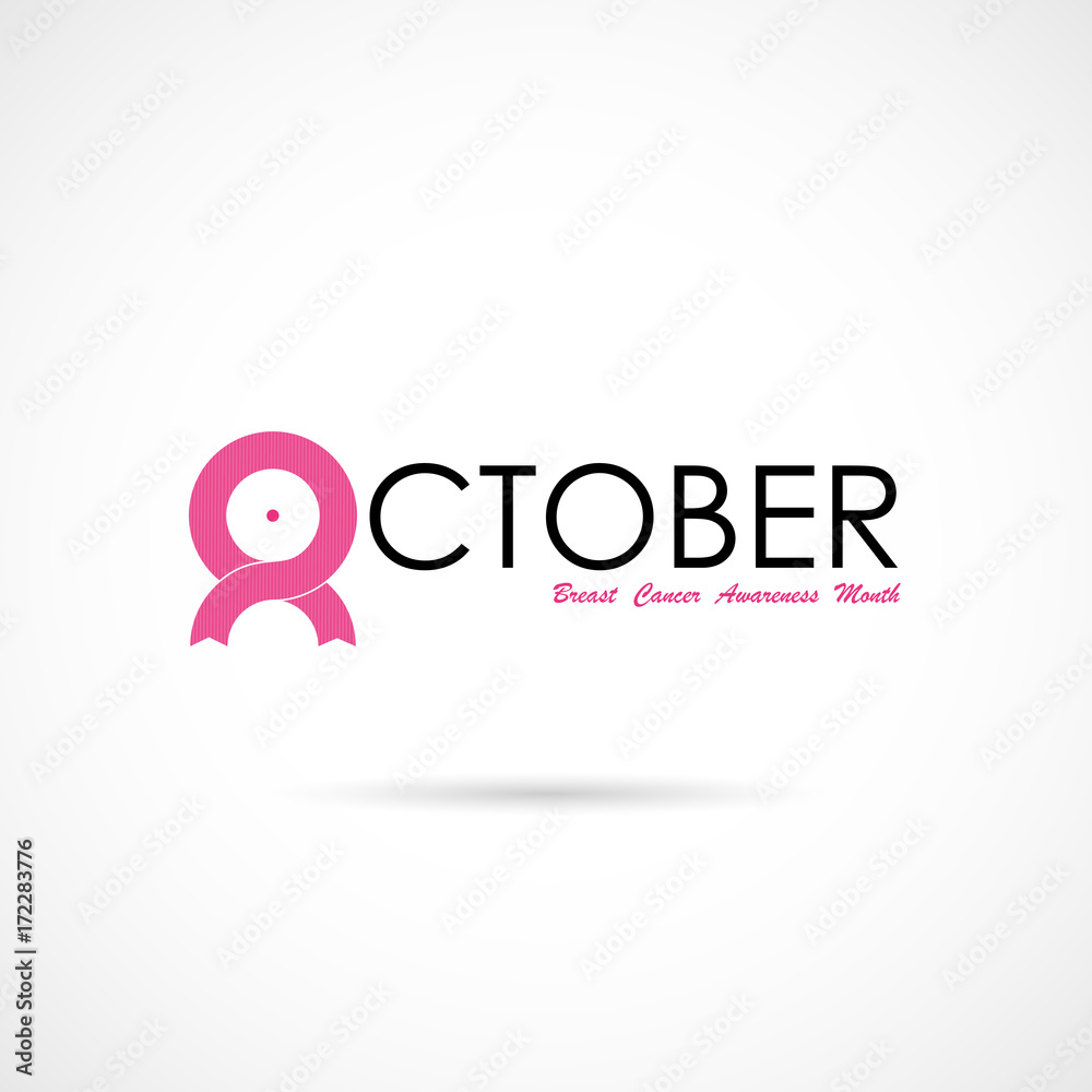 Breast Cancer October Awareness Month Campaign Background.Women health vector design.Breast cancer awareness logo design.Breast cancer awareness month icon.Realistic pink ribbon.Pink care logo.