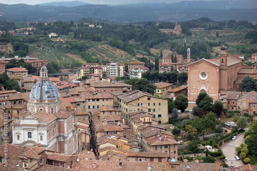 aerial view of Siena from the Mangia tower