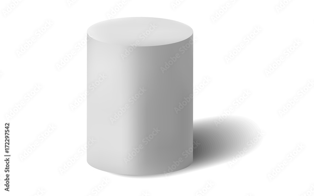 White cylinder isolated on white background White cylinder isolated on white background