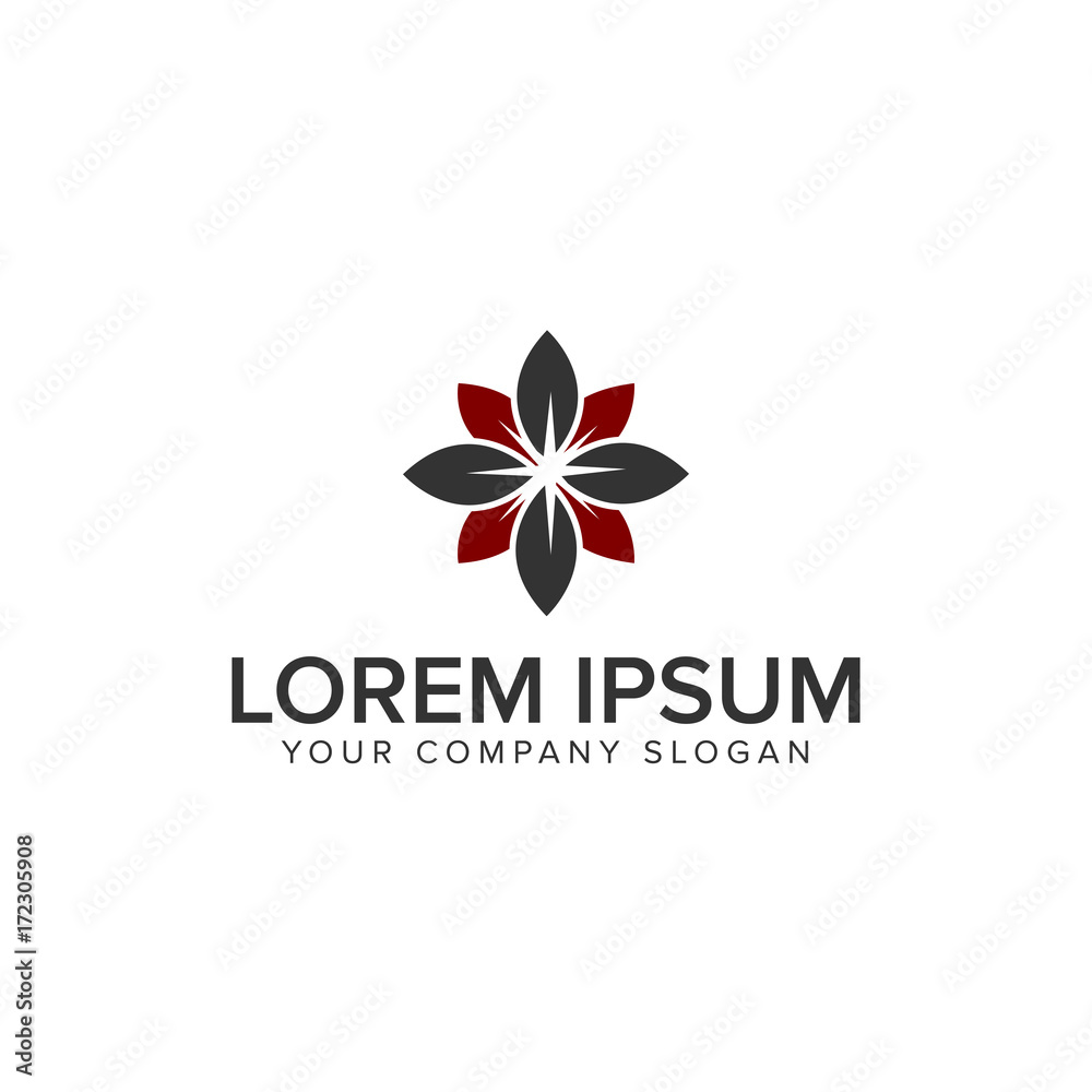 Flower decoration interior Logo design concept template