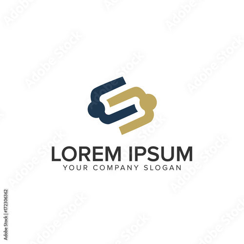 partner people with letter S Logo design concept template
