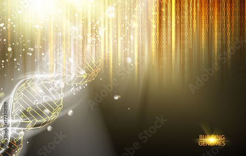 Scince illustration of a DNA molecule. Vector illustration.