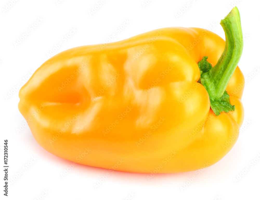 one yellow sweet bell pepper isolated on white background one yellow sweet bell pepper isolated on white background