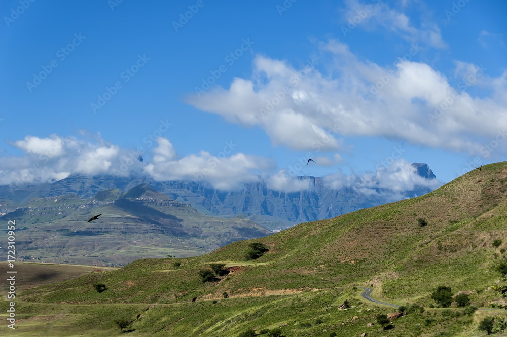View to Drakensberg mountain, South Africa