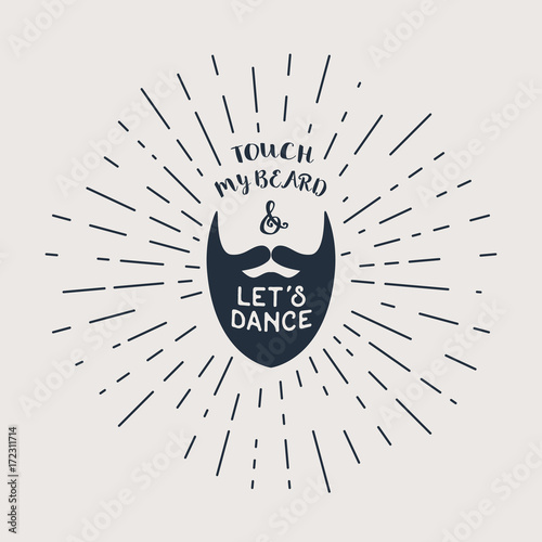 Vector beard with hipster lettering