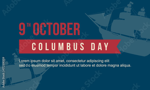 Columbus day on blue background