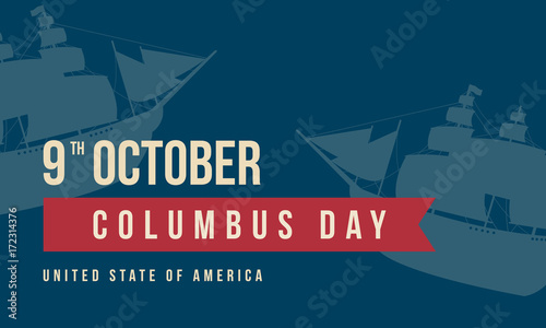 Columbus day on blue background