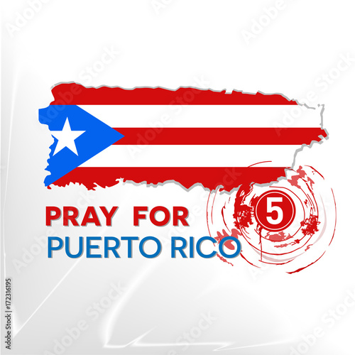 Pray for Puerto Rico, the symbol of humanity for storm natural disaster in Puerto Rico