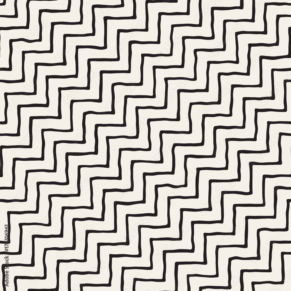 Hand drawn seamless pattern. Abstract geometric tiling background in black and white. Vector stylish doodle line lattice Hand drawn seamless pattern. Abstract geometric tiling background in black and white. Vector stylish doodle line lattice