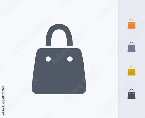 Paper Shopping Bag - Carbon Icons. A professional, pixel-aligned icon designed on a 32 x 32 pixel grid and redesigned on a 16 x 16 pixel grid for very small sizes.