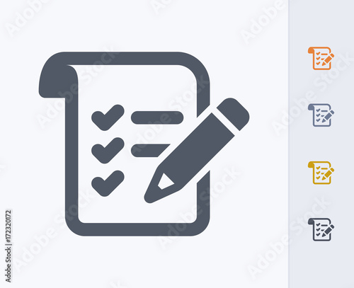 Pencil & List - Carbon Icons. A professional, pixel-aligned icon designed on a 32 x 32 pixel grid and redesigned on a 16 x 16 pixel grid for very small sizes. photo
