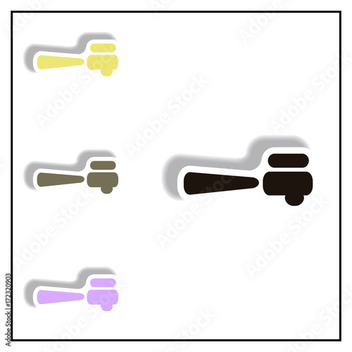 Collection of Vector illustration in paper sticker style cezve