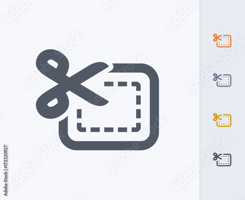 Scissors & Coupon - Carbon Icons. A professional, pixel-aligned icon designed on a 32 x 32 pixel grid and redesigned on a 16 x 16 pixel grid for very small sizes.