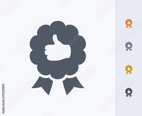 Seal Of Approval - Carbon Icons. A professional, pixel-aligned icon designed on a 32 x 32 pixel grid and redesigned on a 16 x 16 pixel grid for very small sizes.