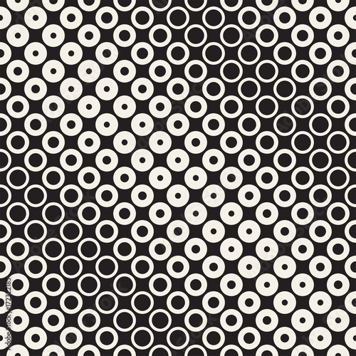 Abstract black and white pattern background. Seamless geometric circle halftone. Stylish modern texture 