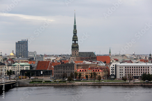 Saint Peter church in the center of the old town street architecture travel Europe Baltic countries destinations