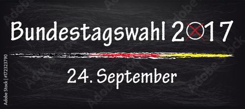 Kreidetafel für die Bundestagswahl 2017