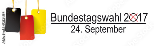 Bundestagswahl 2017 Preisschilder in deutschen Nationalfarben