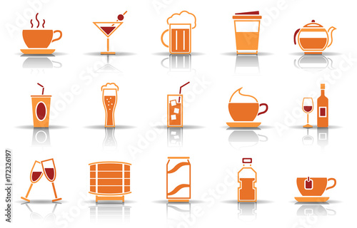 Getränke Iconset - Orange (Schatten)