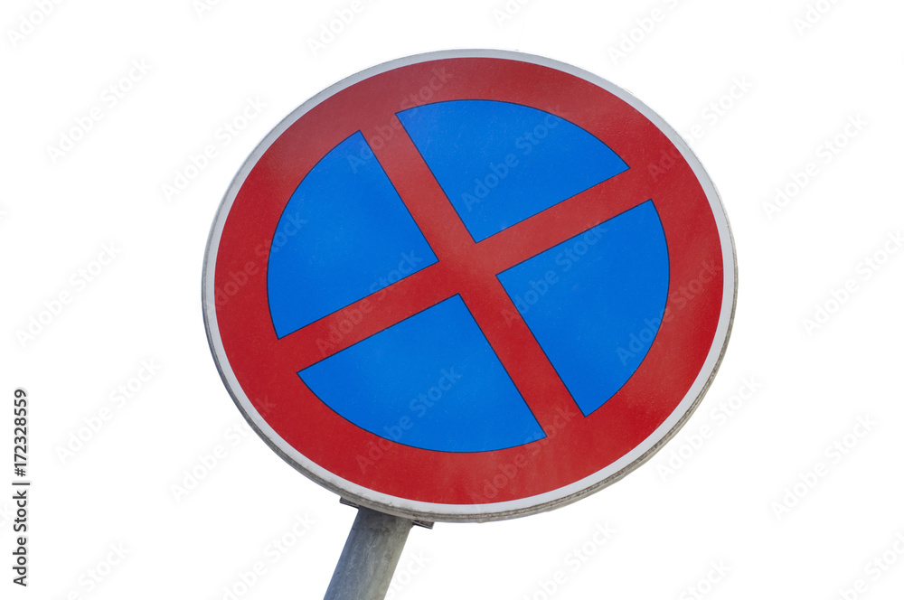 Obraz premium No Stopping and No parking sign isolated on white background