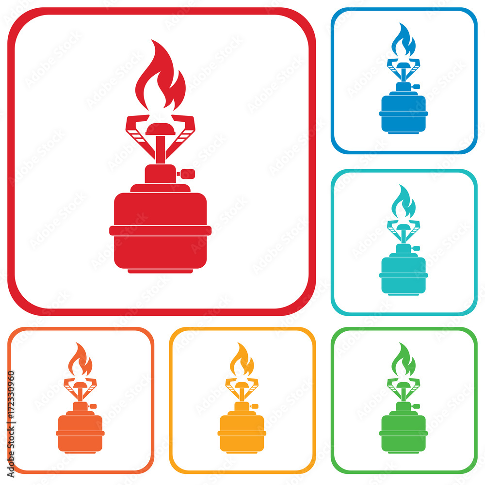 Camping stove icon vector Camping stove icon vector
