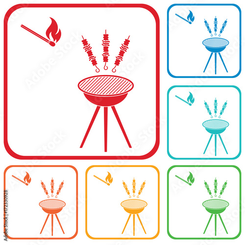 Grilled kebab icon
