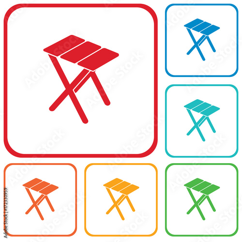 Camping stool icon