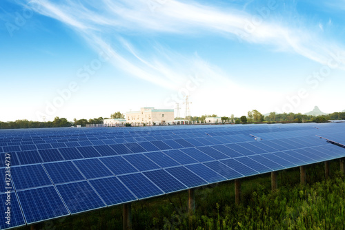 solar panel on sky background
