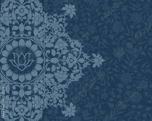 Fototapeta Naklejka Na Ścianę i Meble -  water lily, wedding card design, royal India