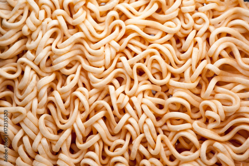 Close up shot raw asian noodle texture.