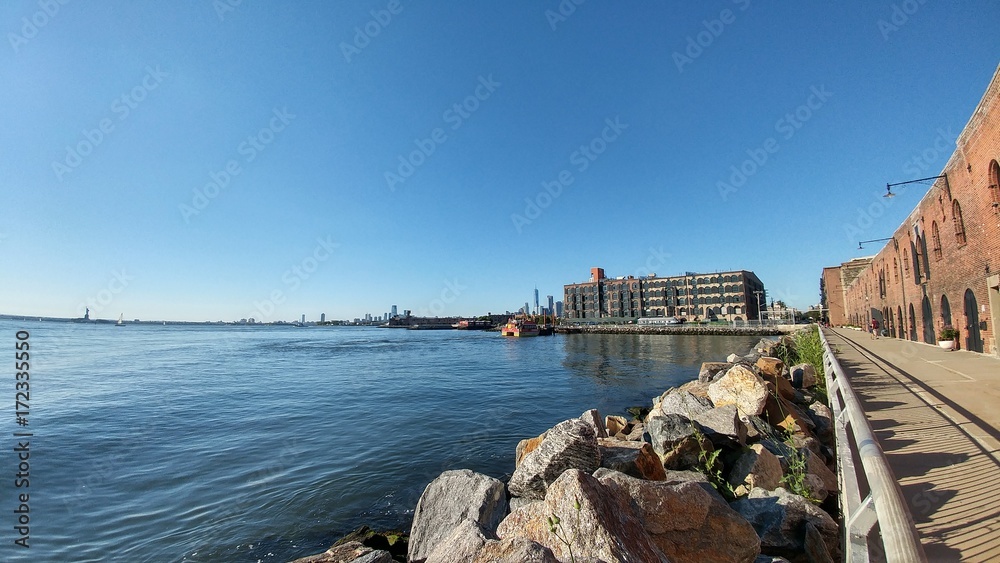 Fototapeta premium oceanfront bays , pier in brooklyn new york, nice places in the beach