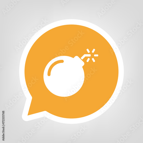 Gelbe Sprechblase - Bombe