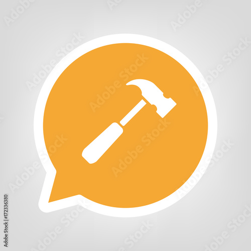 Gelbe Sprechblase - Hammer